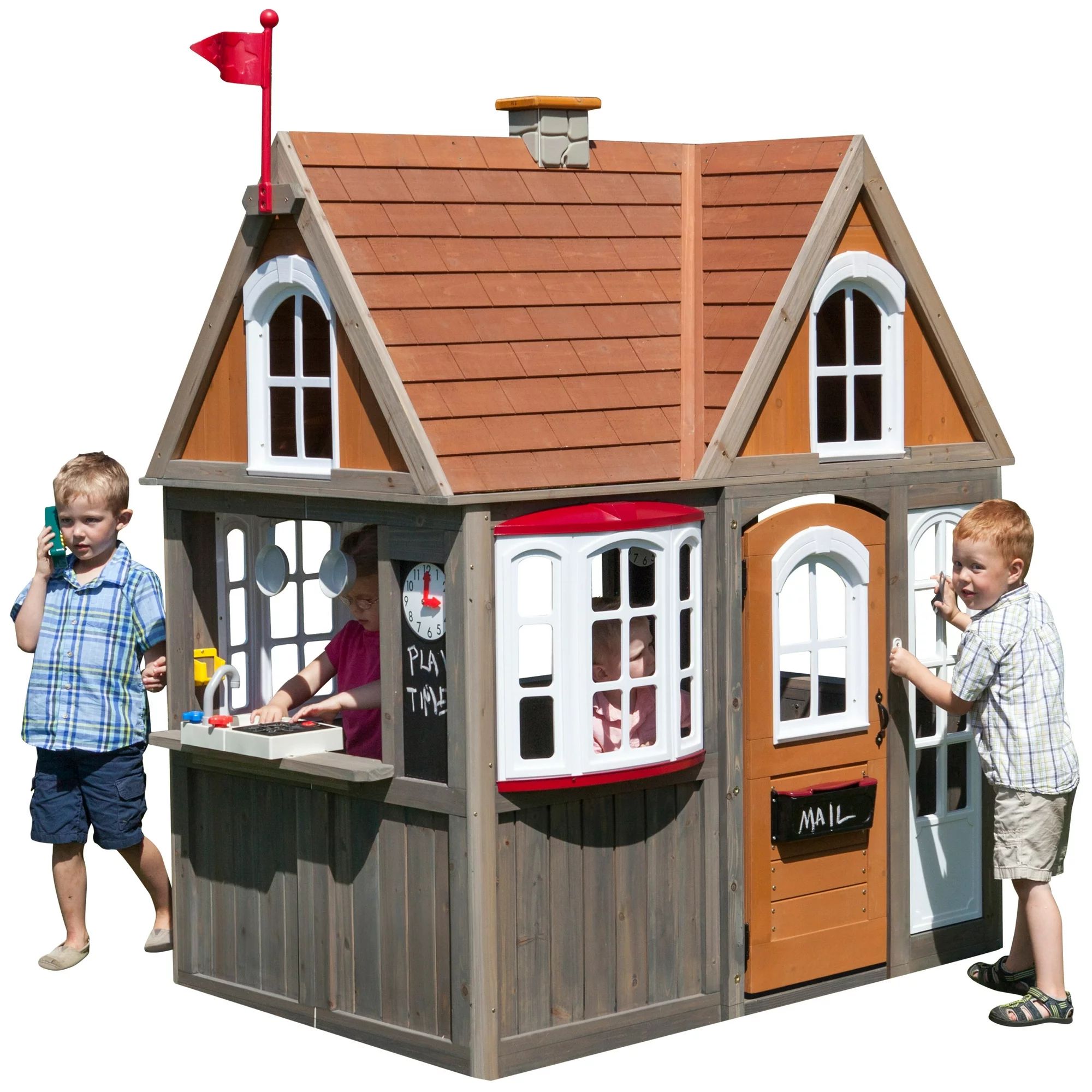 Cedar Summit by KidKraft Greystone Cottage Playhouse with EZ Kraft Assembly™ | Walmart (US)