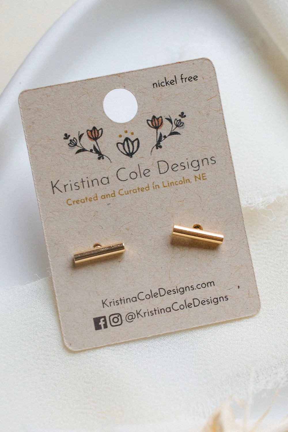 Gold Bar Studs | Kristina Cole Designs