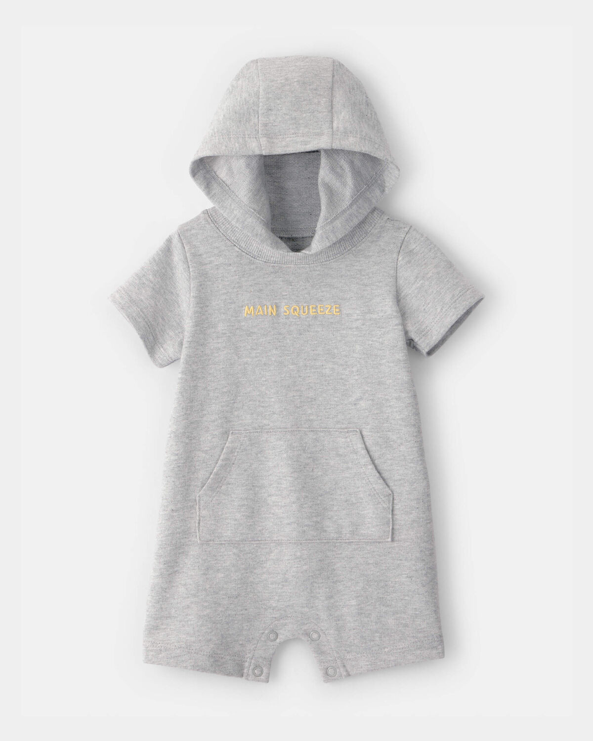 Baby Boy 'Main Squeeze' Short-Sleeve Hooded Romper - Grey | Carter's Inc