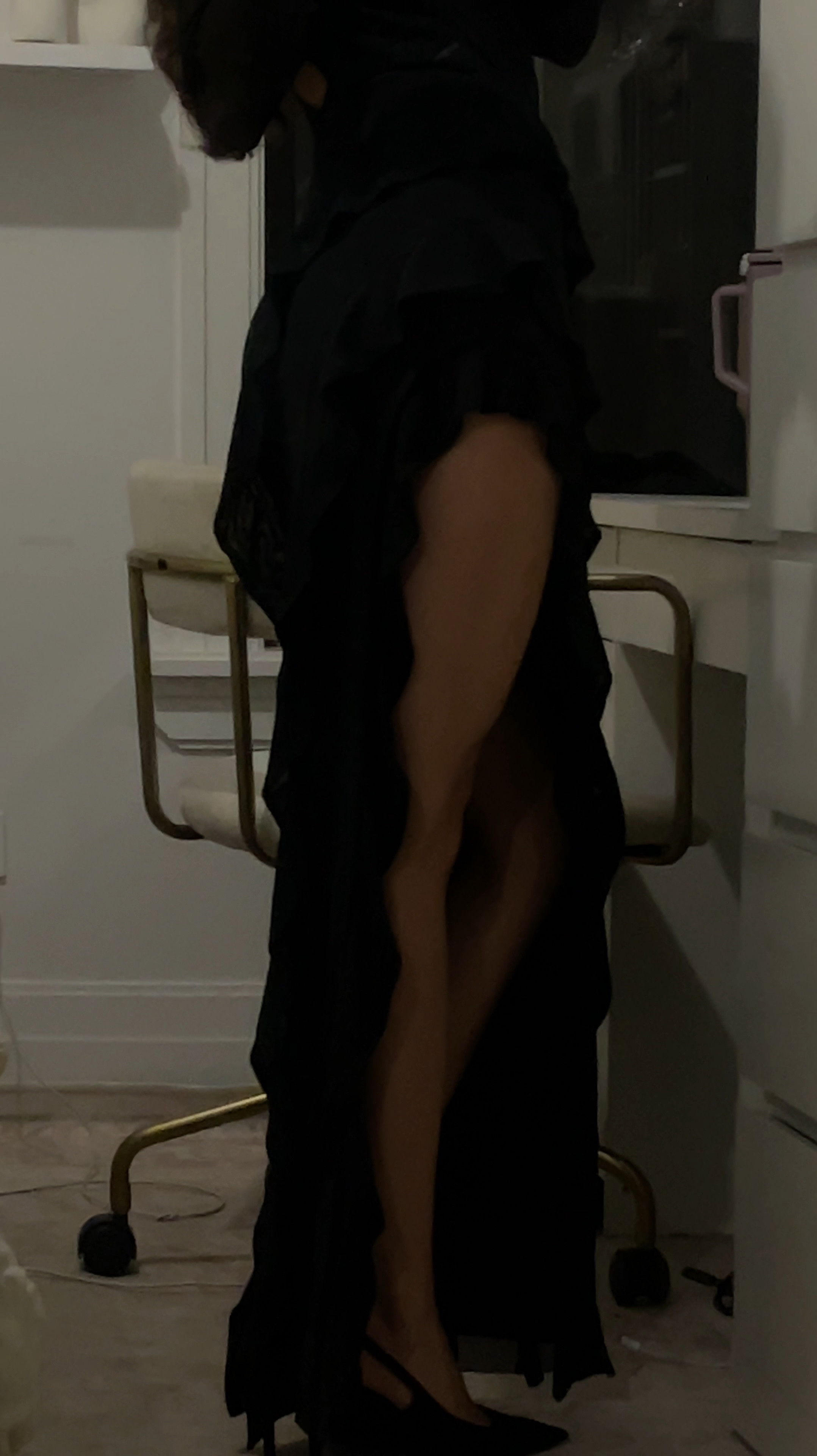 Black long sleeve maxi dress 
