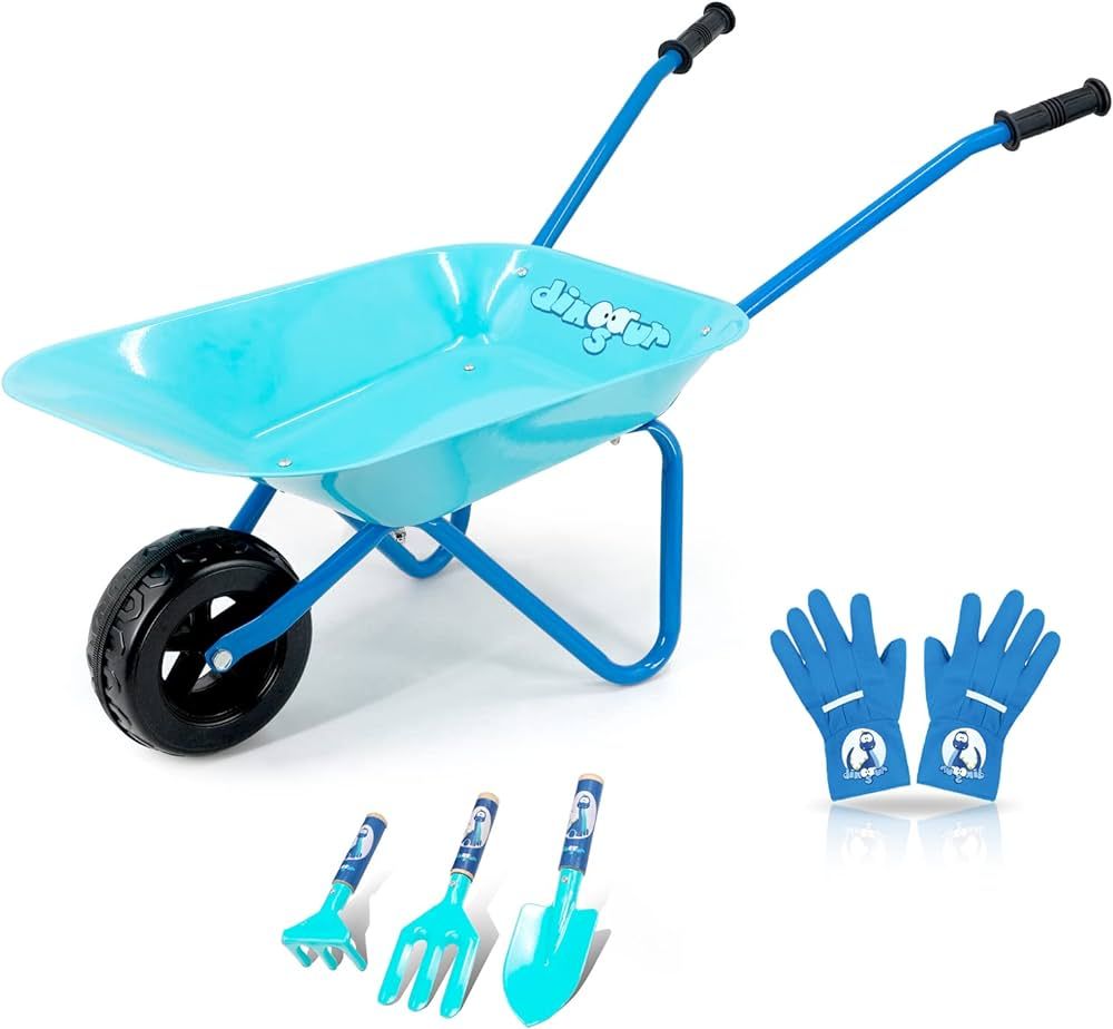 Colwelt Kids Wheelbarrow 5Pcs, Steel Wheelbarrow for Kids with Kids Gardening Tools and Kids Glov... | Amazon (US)