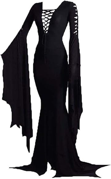 Women's Morticia Addams Floor Dress Costume Witch Sexy Gothic Vintage Dress for Halloween Carniva... | Amazon (US)
