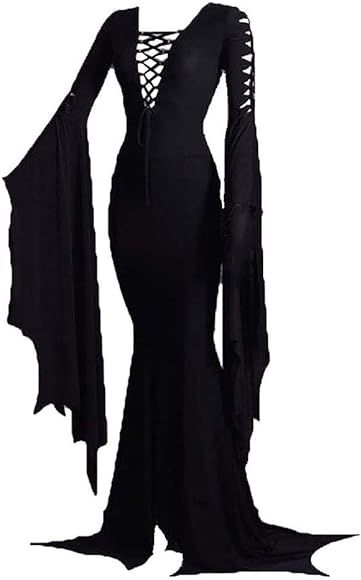 Women's Morticia Addams Floor Dress Costume Witch Sexy Gothic Vintage Dress for Halloween Carniva... | Amazon (US)