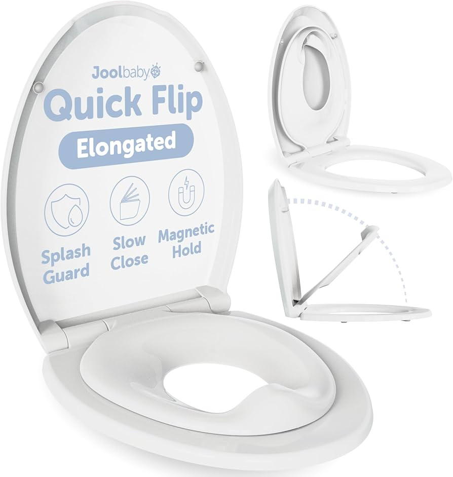 Quick Flip Toilet Seat with Built-in Potty & Splash Guard for Toddler Training, Slow Close - Jool... | Amazon (US)