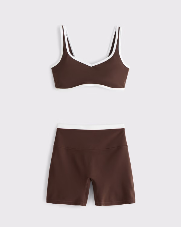 Women's YPB sculptLUX Sports Bra & Bike Short Set | Women's Tops | Abercrombie.com | Abercrombie & Fitch (US)