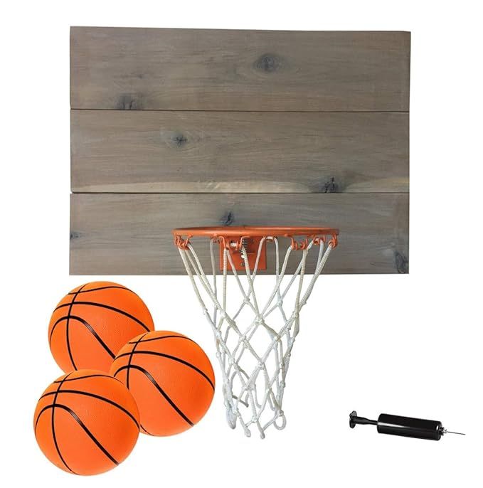 FATPLANTS Indoor Basketball Hoop with American Cedar Wood, Gray Wash, 3 Panel | Amazon (US)