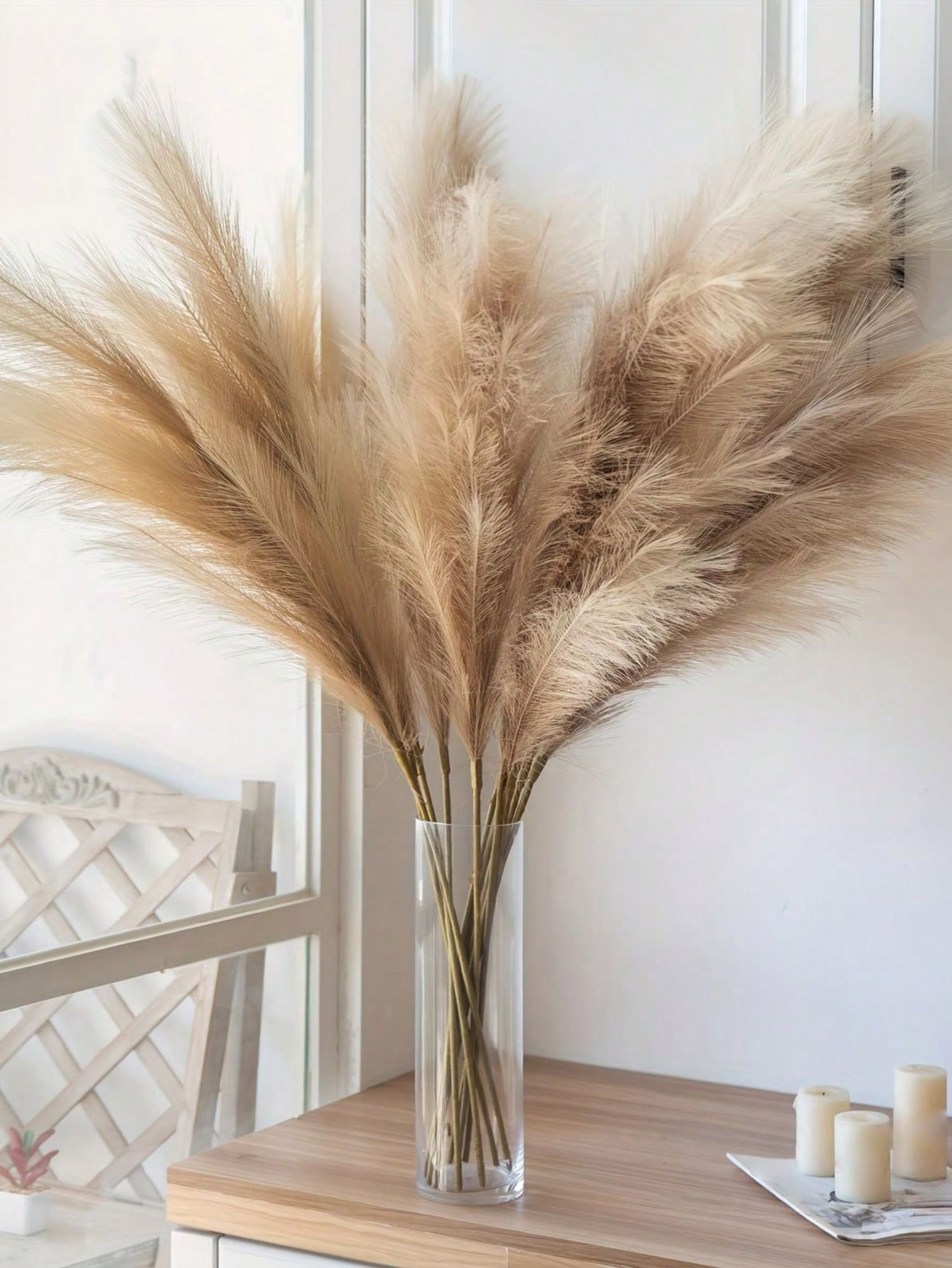 50/30/20/10pcs Faux Pampas Grass, Artificial Fluffy Pampas Grass, Pompous Grass Flower Arrangemen... | SHEIN