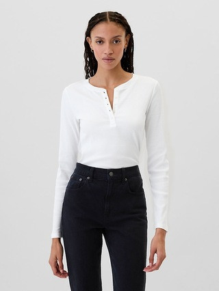 Ribbed Henley T-Shirt | Gap Factory