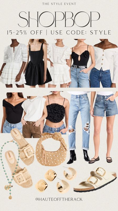 The style event is happening now at Shopbop until April 11th take 15-25% OFF with code: STYLE

#denim #jeans #springstyle  #springdress #whitedress#springjewelry #springshoes #slides #vacationstyle #vacationoutfits #shopbopsale #springoutfits


#LTKSeasonal #LTKstyletip #LTKsalealert
