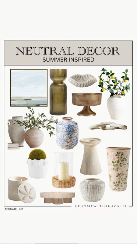 Neutral decor, summer inspired, neutral, summer, home, decor, modern home, decor, earthy home, decor, ceramic vases, styling elements, styling decor, planters, faux, greenery, framed wall art.

#LTKStyleTip #LTKHome