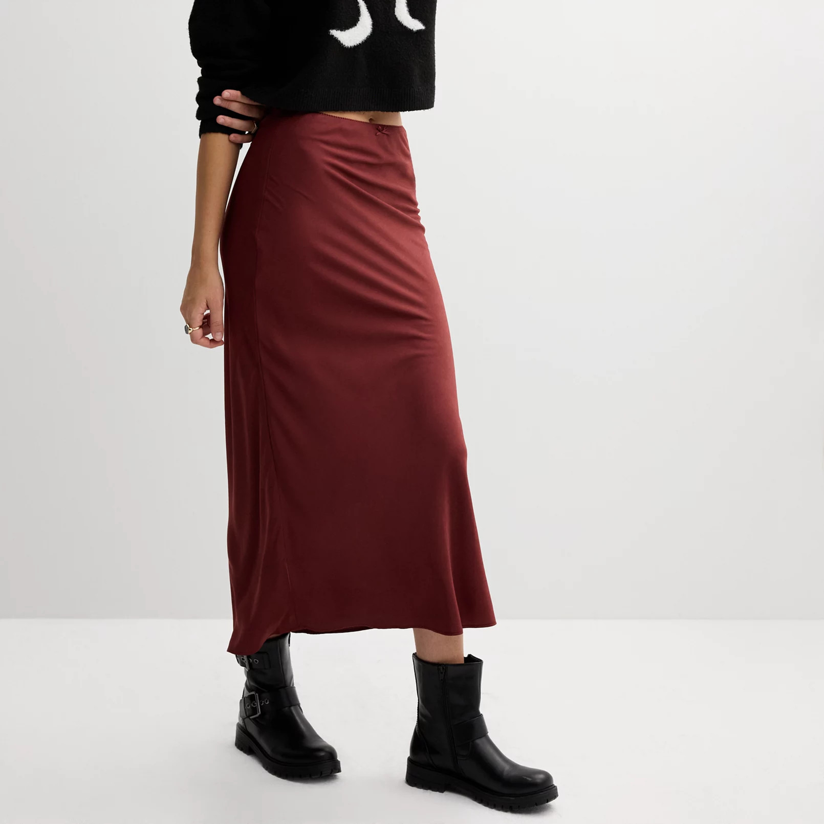 Juniors' Vanilla Star Satin Maxi Skirt | Kohl's