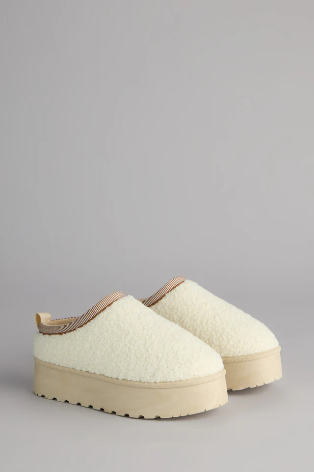 Cloud Club Faux Sherpa Platform Slippers | Windsor Stores