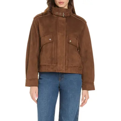 Sanctuary Mia Faux Suede Bomber Jacket in Caramel at Nordstrom, Size X-Small | Nordstrom