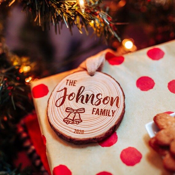 Custom Wood Slice Ornament Family Name Christmas Ornament | Etsy | Etsy (US)