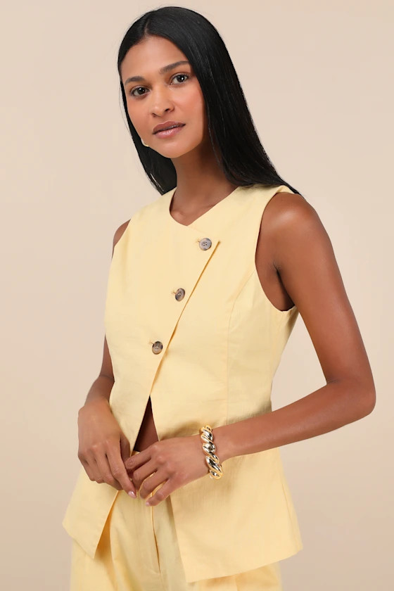 Natural Poise Yellow Asymmetrical Vest Top | Lulus