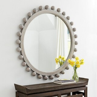 Lindy Wall Mirror with Wooden Spheres & Graywash Finish | Ballard Designs, Inc.