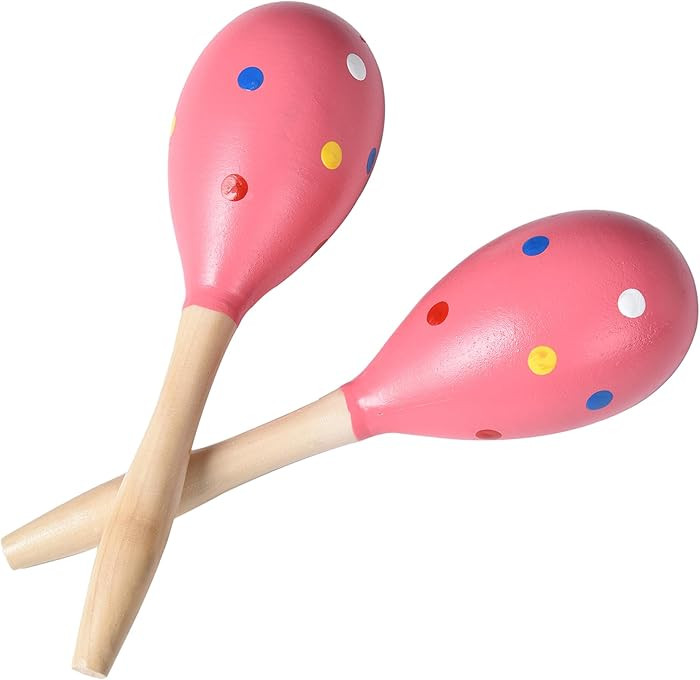 Maracas for Adults Kids Babies, Wooden Maracas Shaker Musical Instrument, Pink | Amazon (US)