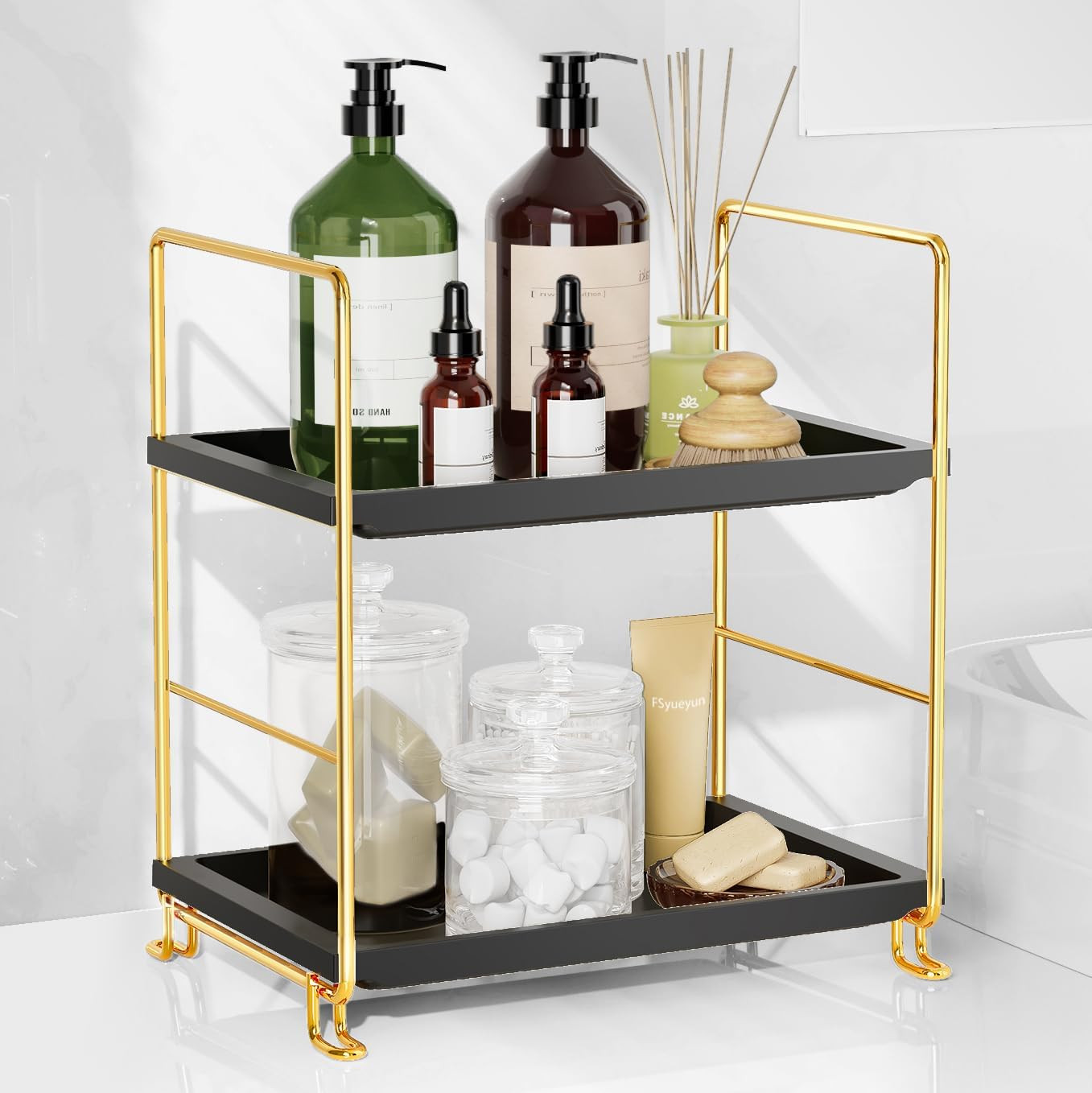 FSyueyun 2-Tier Bathroom Countertop Organizer, Makeup Organizer for Vanity | Amazon (US)