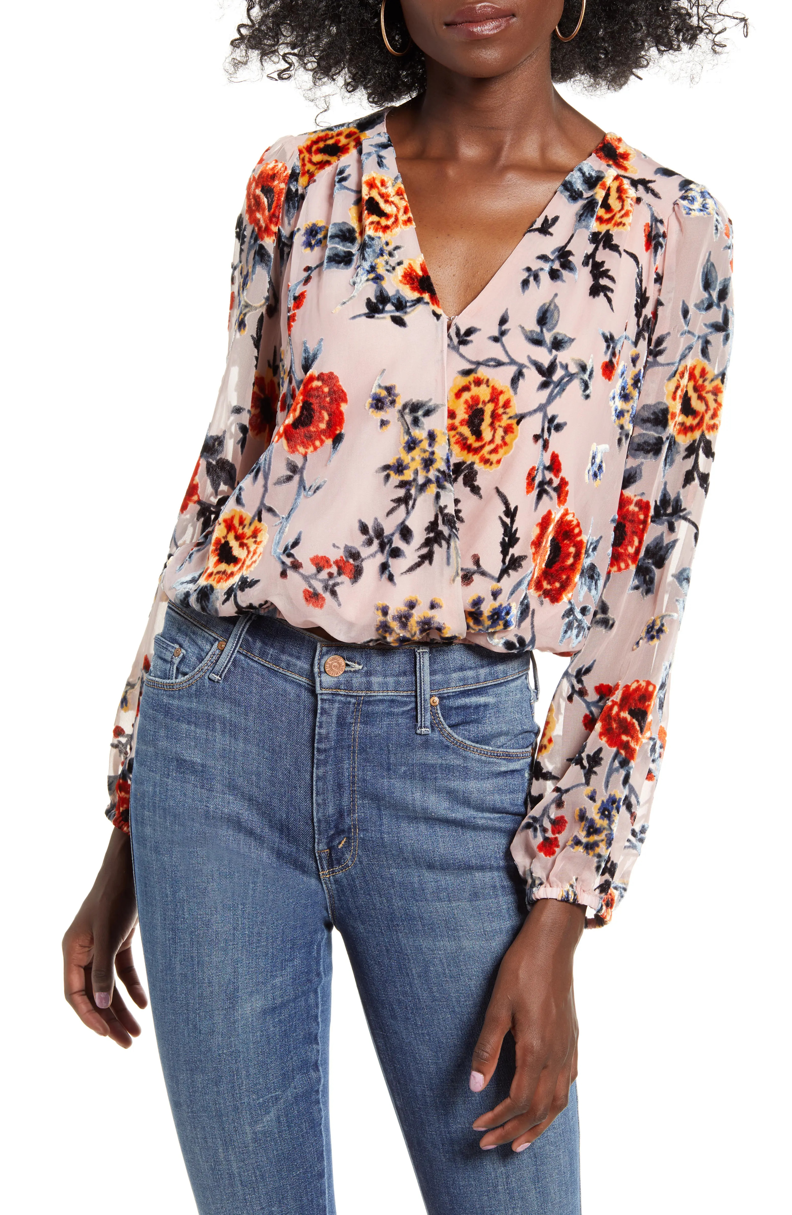 Faux Wrap Burnout Top | Nordstrom