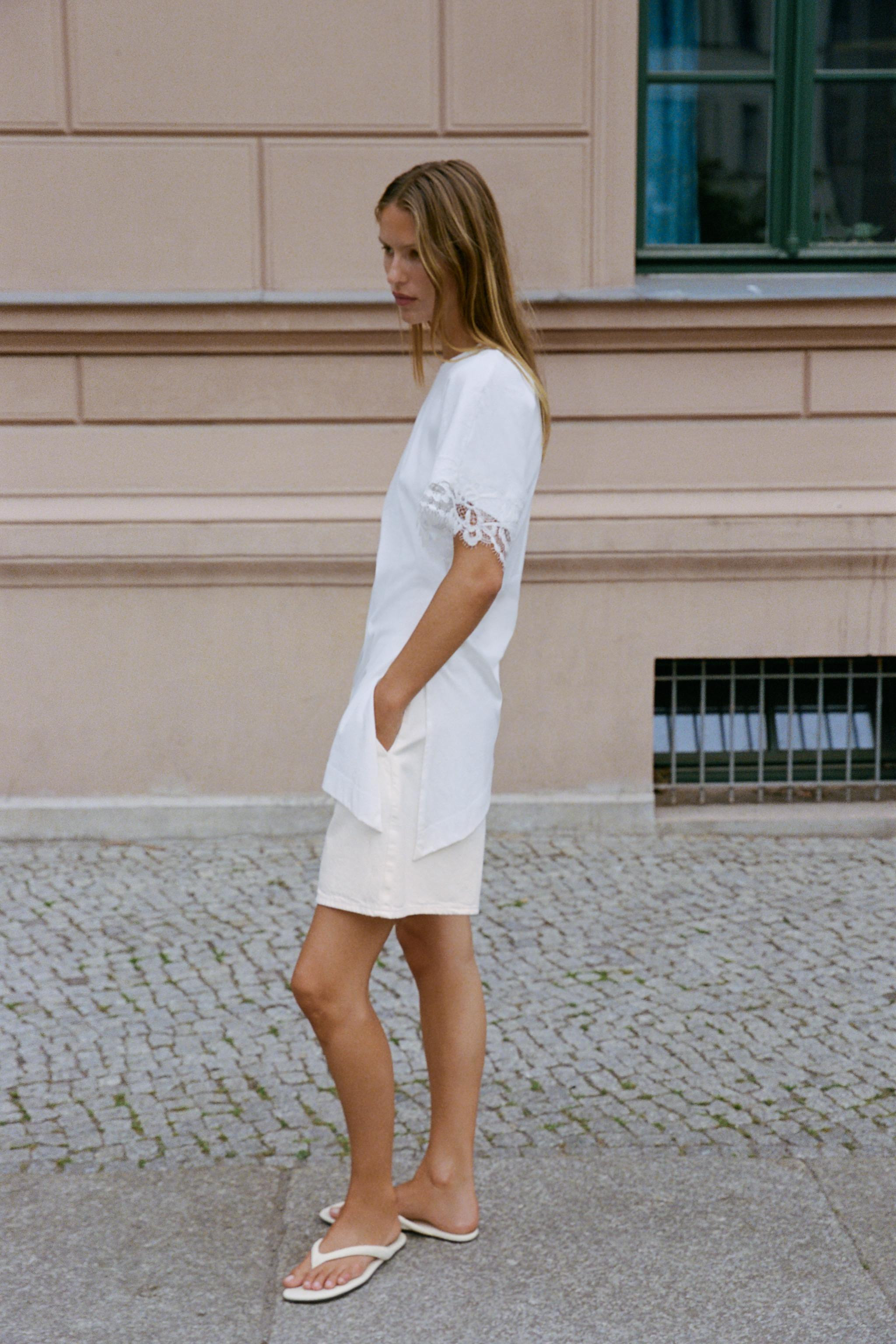 REGULAR FIT - ROUND NECK - REGULAR LENGTH - SHORT SLEEVEST-shirt made of cotton yarn. Features a ... | Zara US