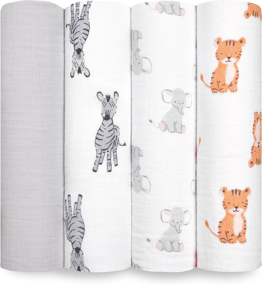 aden + anais Essentials Muslin Swaddle Blankets for Baby Girls and Boys, Newborn Receiving Blanke... | Amazon (US)