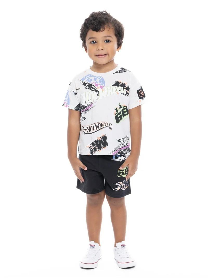 Hot Wheels Toddler Graphic Tee and Shorts Set, 2-Piece, Sizes 12M-5T | Walmart (US)