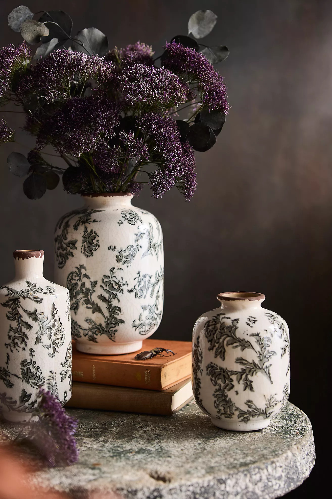 Baroque Damask Vase, Small | Anthropologie (US)