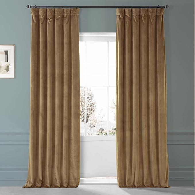 HPD HALF PRICE DRAPES Blackout Solid Thermal Insulated Window Curtain 50 X 108 Signature Plush Ve... | Amazon (US)