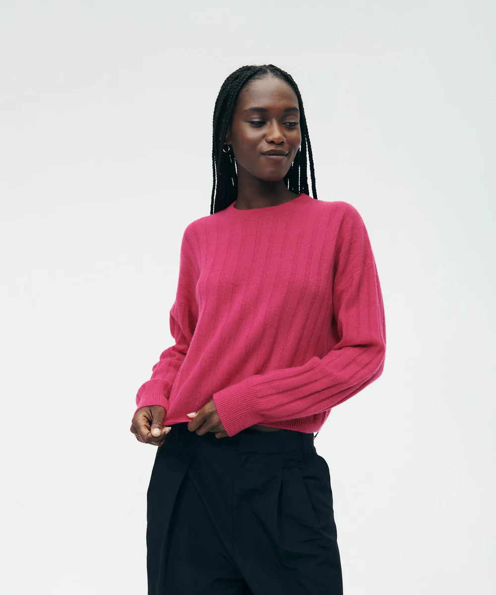 Cashmere Ribbed Cropped Sweater | NAADAM