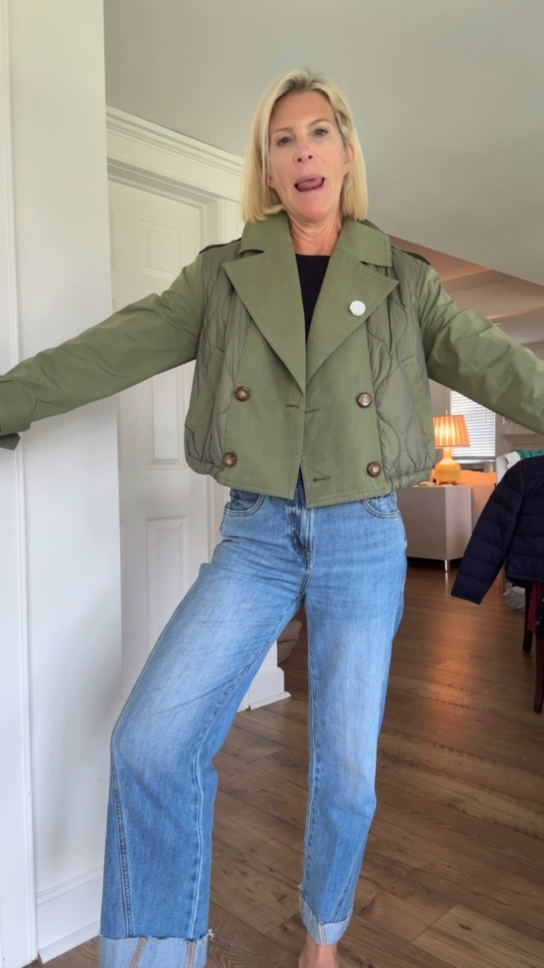 Best little army green jacket and boyfriend jeans combo.  Both on the Nordstrom Anniversary sale! I’m in size 24 jeans and S/P jacket

#LTKootd #LTKTravel #LTKOver40