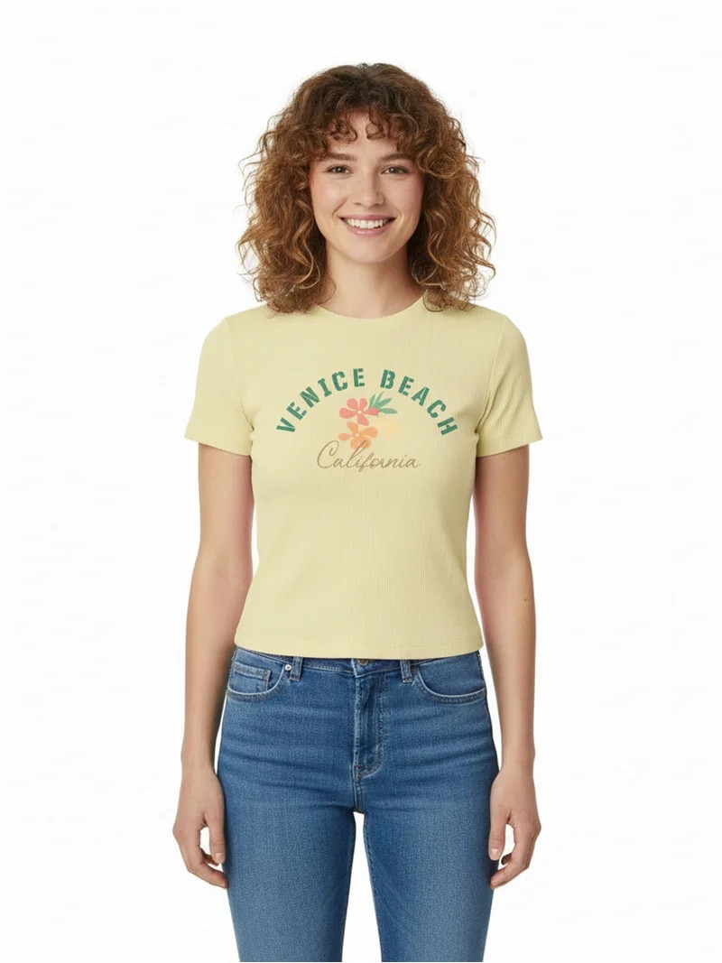 Venice Beach, California Junior's Graphic Baby Tee, Sizes XXS-XXL | Walmart (US)