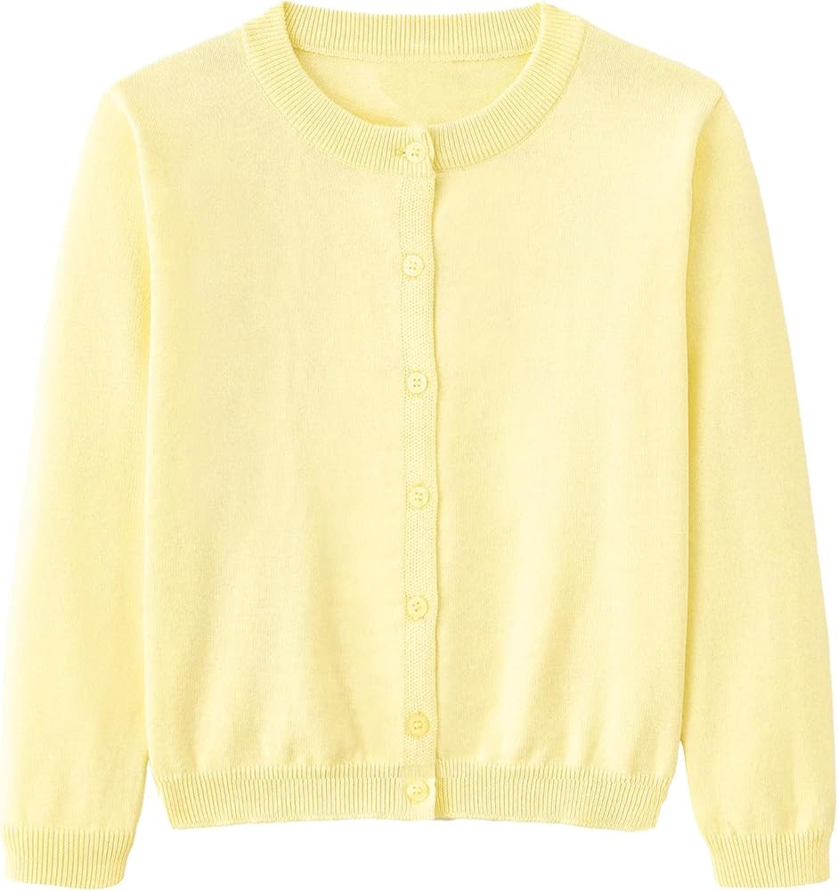 Girls Cardigan Sweater School Uniforms Toddler Long Sleeve Button Knit Solid Sweaters Tops | Amazon (US)