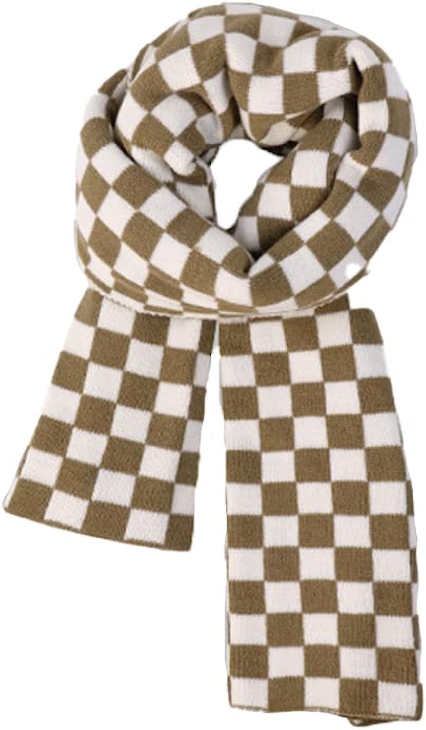 ATHX Women's Checkerboard Pattern Scarf Winter Warm Knitted Scarf | Amazon (US)