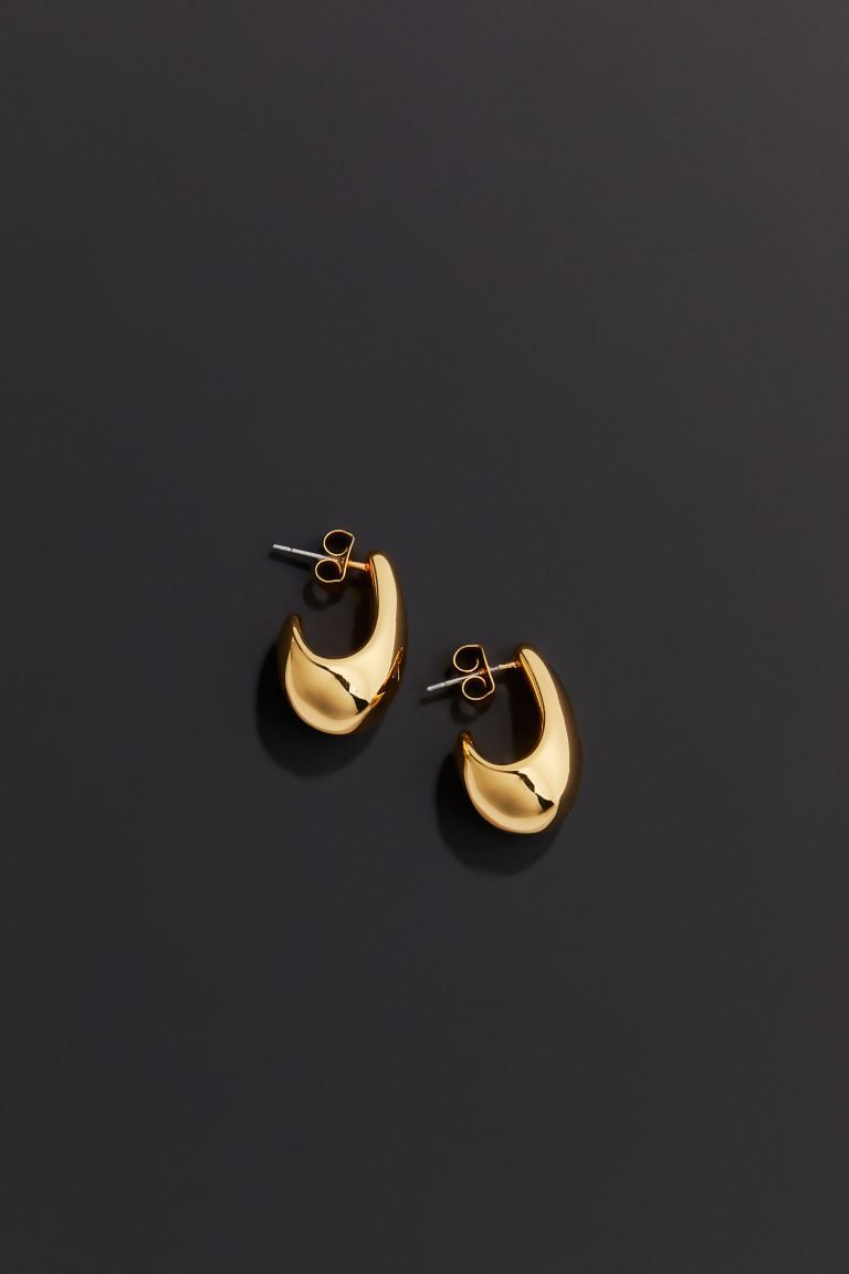 Gold-plated Dome Earrings - Gold-colored - Ladies | H&M US | H&M (US + CA)