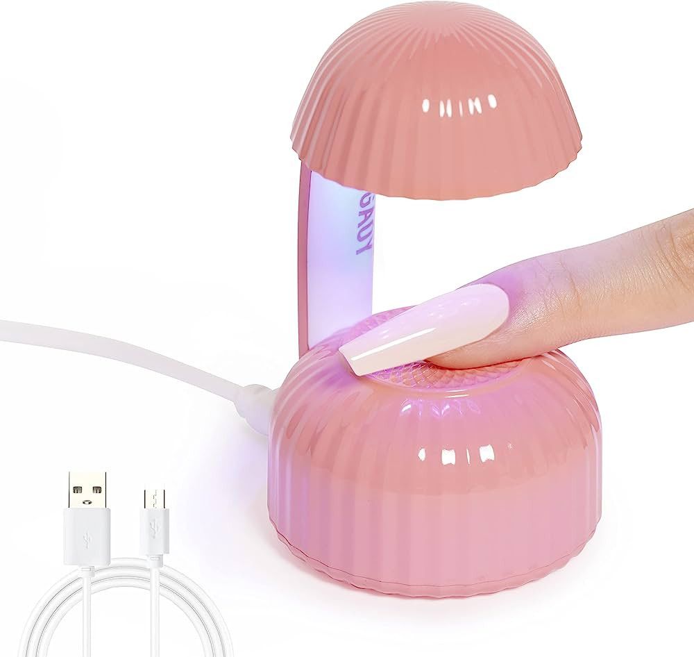 GAOY Mini UV Light for Gel Nails, Small Nail Cure Light, Mushroom LED Nail Lamp, USB Nail Dryer f... | Amazon (US)