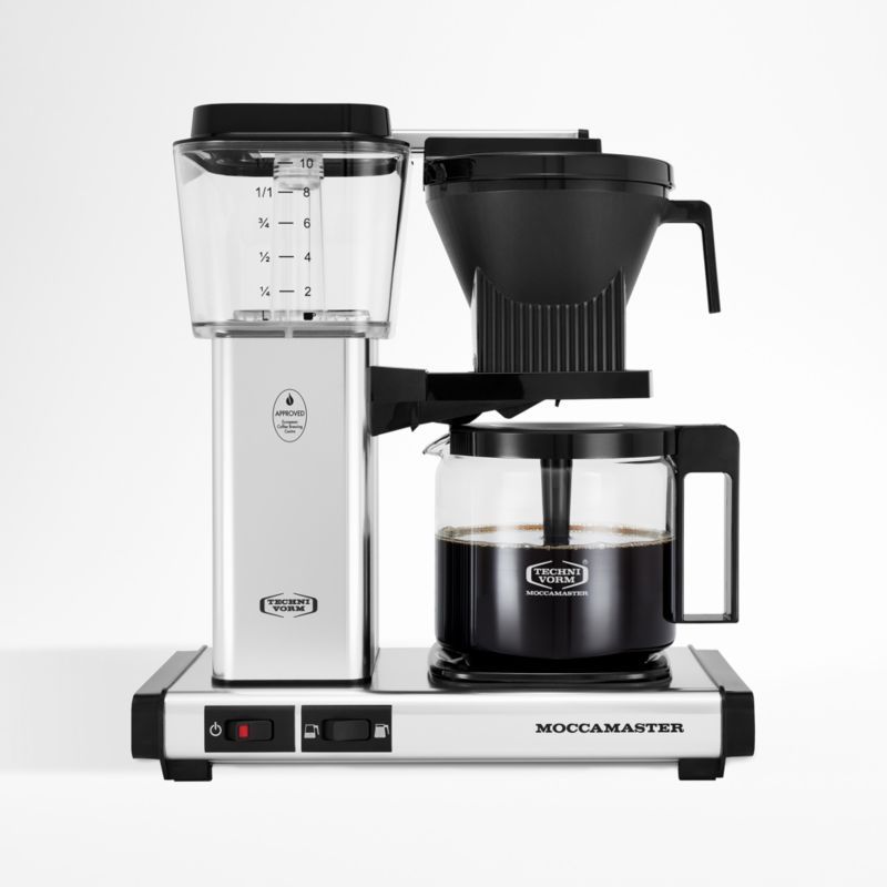 Moccamaster KBGV Glass Brewer 10-Cup Polished Silver Coffee Maker + Reviews | Crate & Barrel | Crate & Barrel