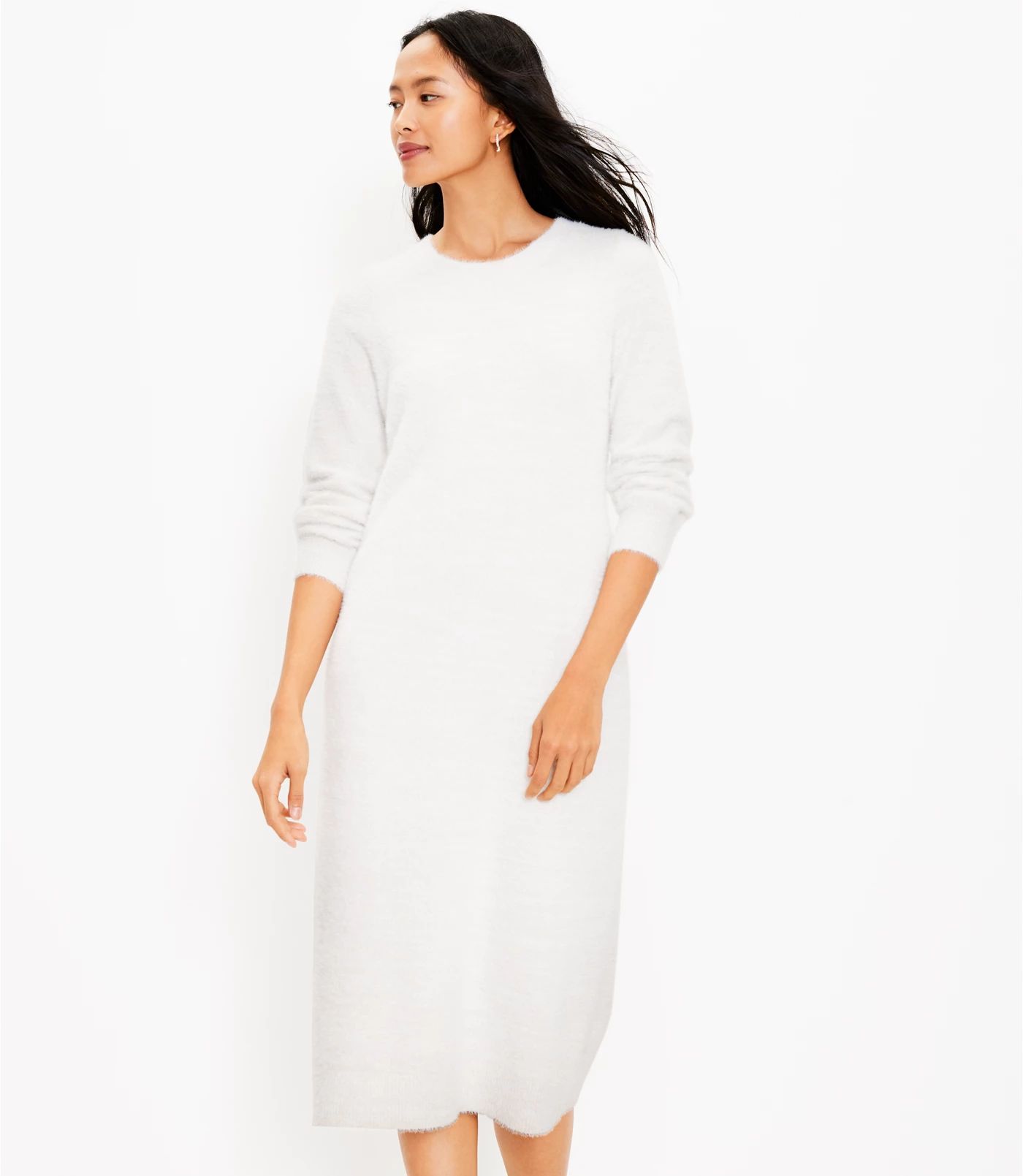 Shimmer Midi Sweater Dress | LOFT