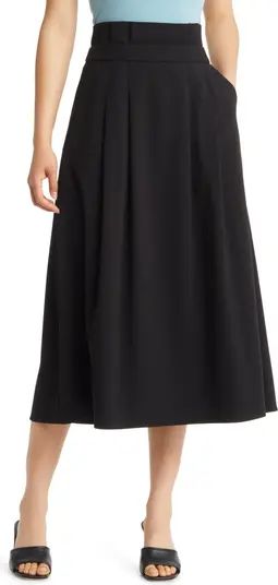 Paperbag Waist A-Line Midi Skirt | Nordstrom