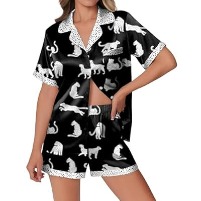 Ekouaer Womens Silk Satin Pajamas Set Animals Print Pjs Butto… | Amazon (US)