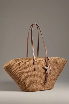 POOLSIDE The East West Raffia Charm Tote | Anthropologie (US)