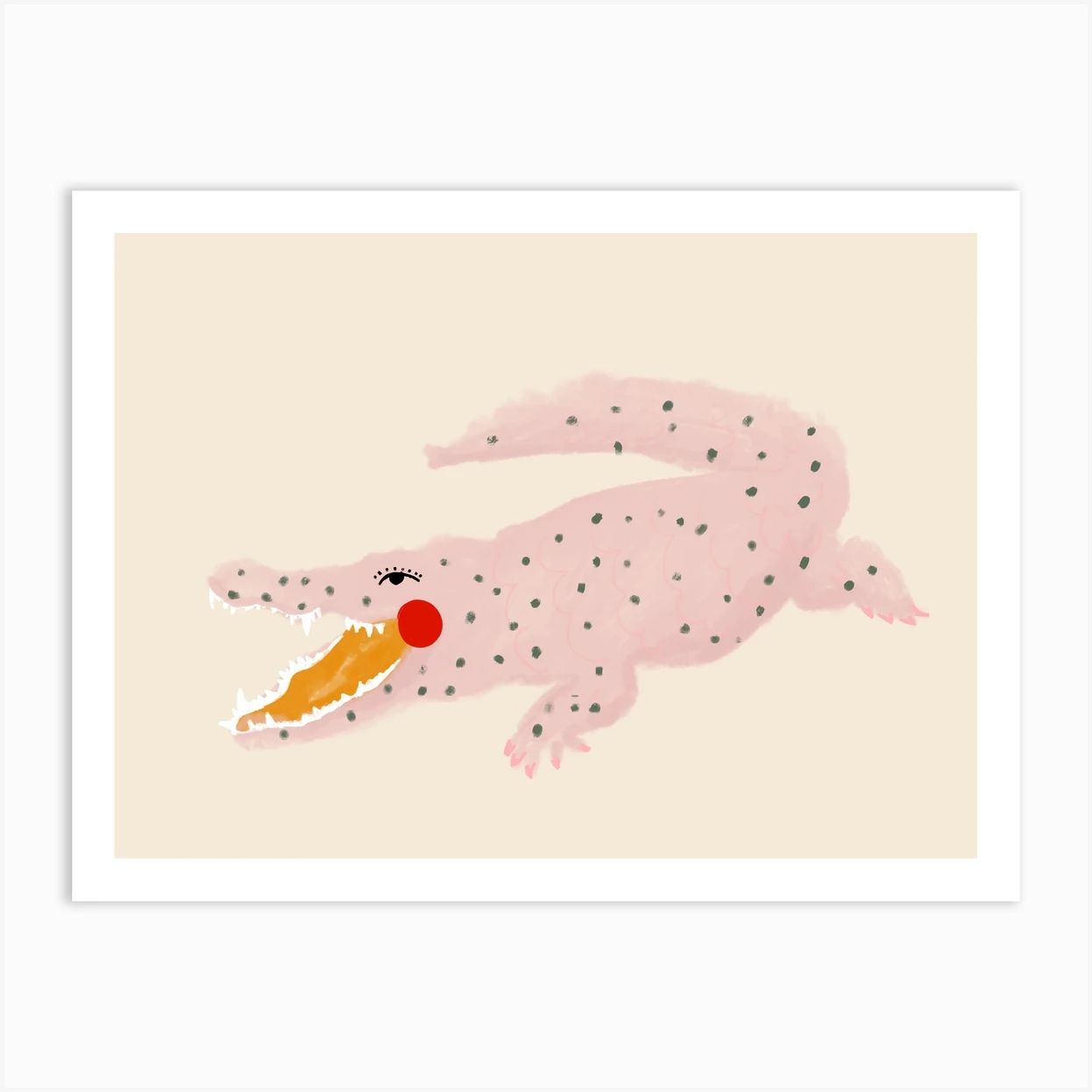 Pink Crocodile Art Print | Fy! (UK)