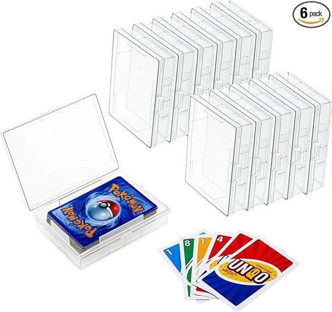 Playing Card Deck Plastic Boxes Card Holder Organizer Empty Storage Box Clear Card Case, Snaps Cl... | Amazon (US)