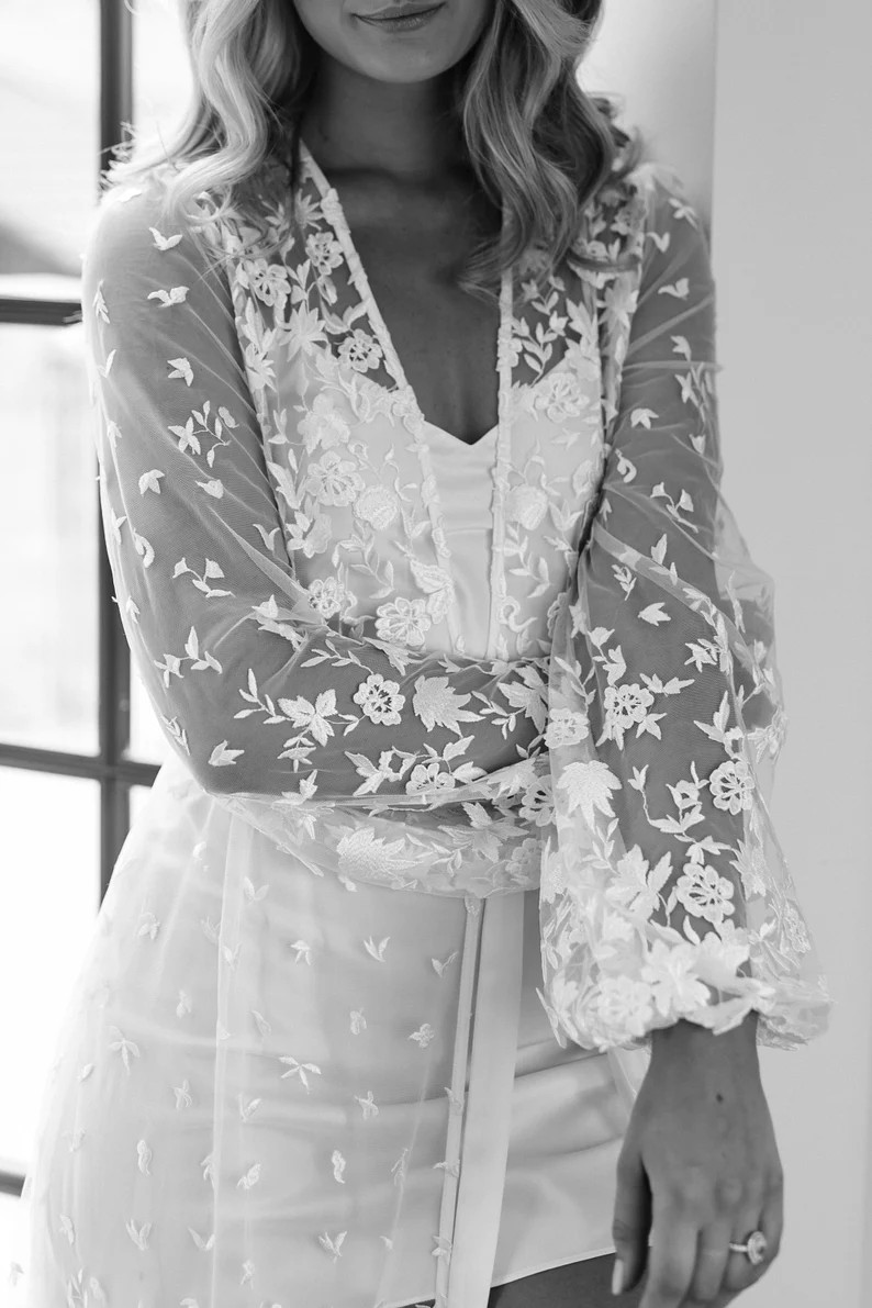 Lace Maxi Robe Including Slip / Lace Bridal Robe / Bridesmaid Robes / Robe / Bridal Robe / Bride ... | Etsy (US)