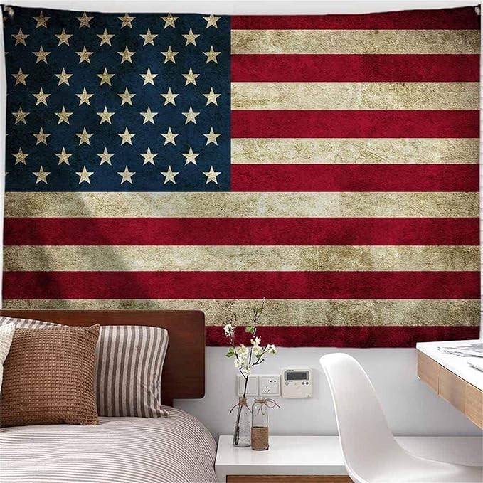 PROCIDA American Flag Tapestry Wall Hanging Vintage Retro Stars and Stripes USA Flag Tapestry Wal... | Amazon (US)