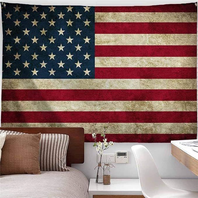 PROCIDA American Flag Tapestry Wall Hanging Vintage Retro Stars and Stripes USA Flag Tapestry Wal... | Amazon (US)