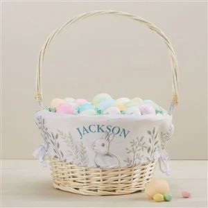 Personalized Floral Bunny Easter Basket - Natural | Personalization Mall