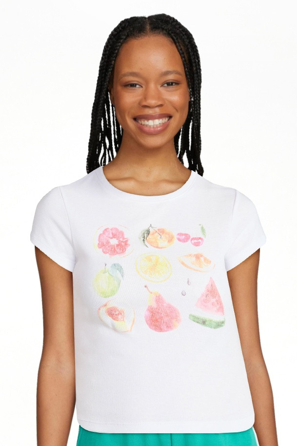 No Boundaries Ribbed Cotton Graphic Baby Tee with Short Sleeves, Women's XXS-XXL | Walmart (US)