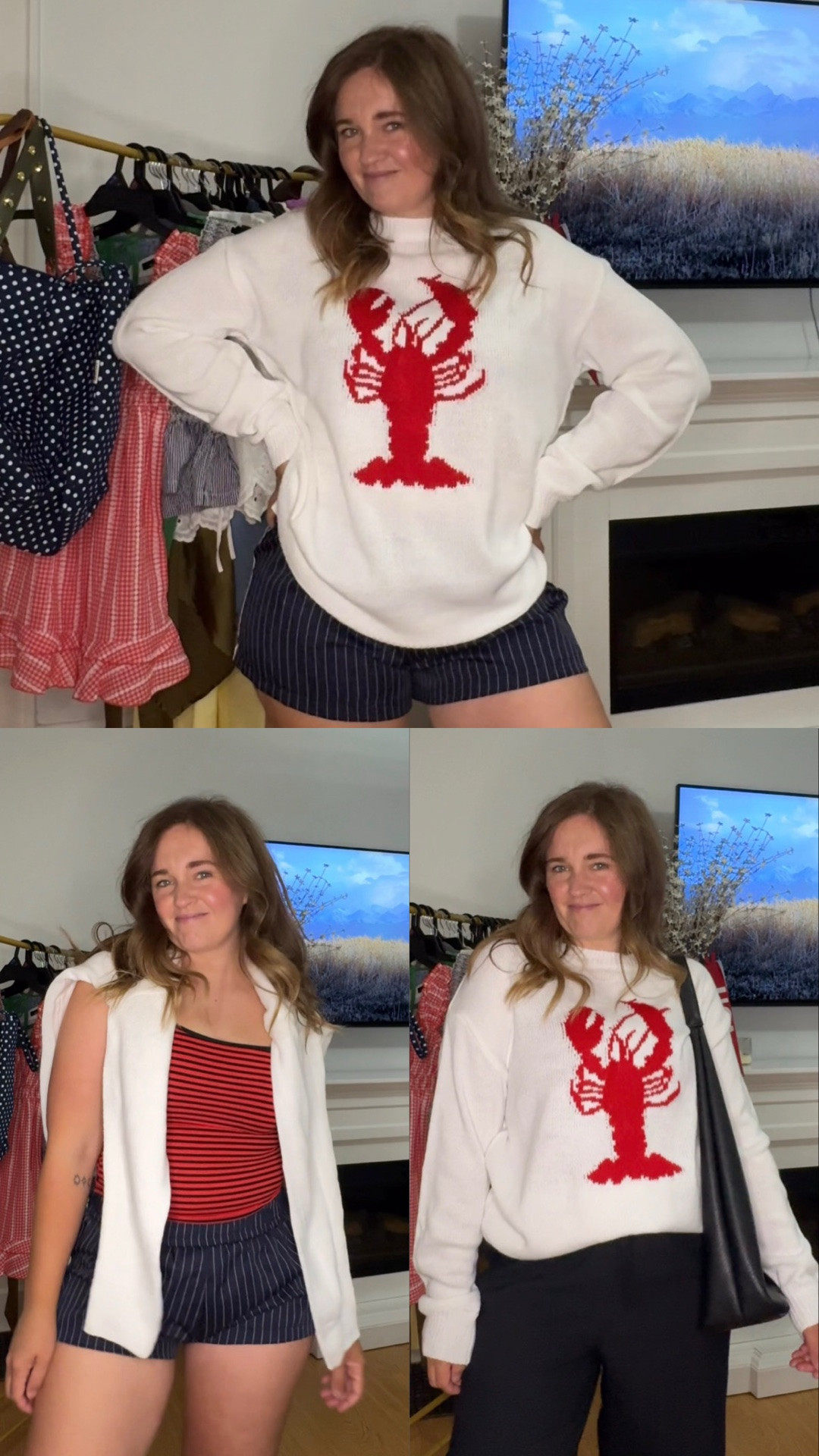 Coastal meets classic ❤️🦞 One sweater, three ways! Whether you’re heading to a beach trip, seafood dinner, or just love a New England-inspired summer look, this lobster sweater is such a fun statement piece. Which outfit is your favorite—1, 2, or 3? ✨



#LTKStyle #LTKSeasonal #SummerStyle #CoastalStyle #CoastalGrandmother #LobsterSweater #PreppyStyle #ClassicStyle #VacationOutfit #BeachStyle #SummerFashion #AmazonFashion #AmazonFinds #OOTD #MomStyle #CasualChic #AffordableFashion #EverydayStyle #ResortWear #NewEnglandStyle

#LTKgrwm #LTKootd #LTKSeasonal