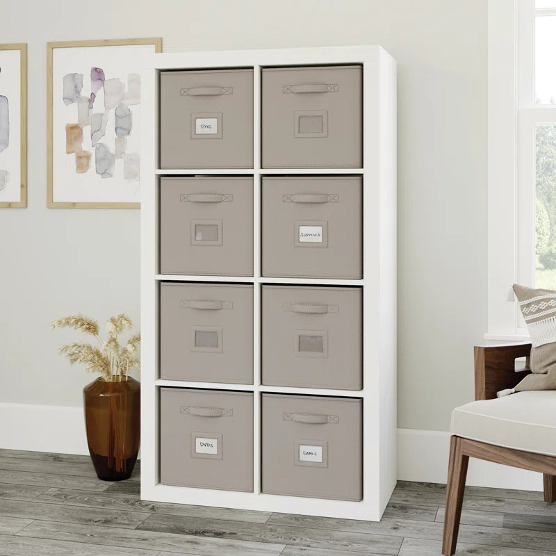 Clarklake 57.87'' H x 30.9'' W Cube Bookcase with Bins | Wayfair North America