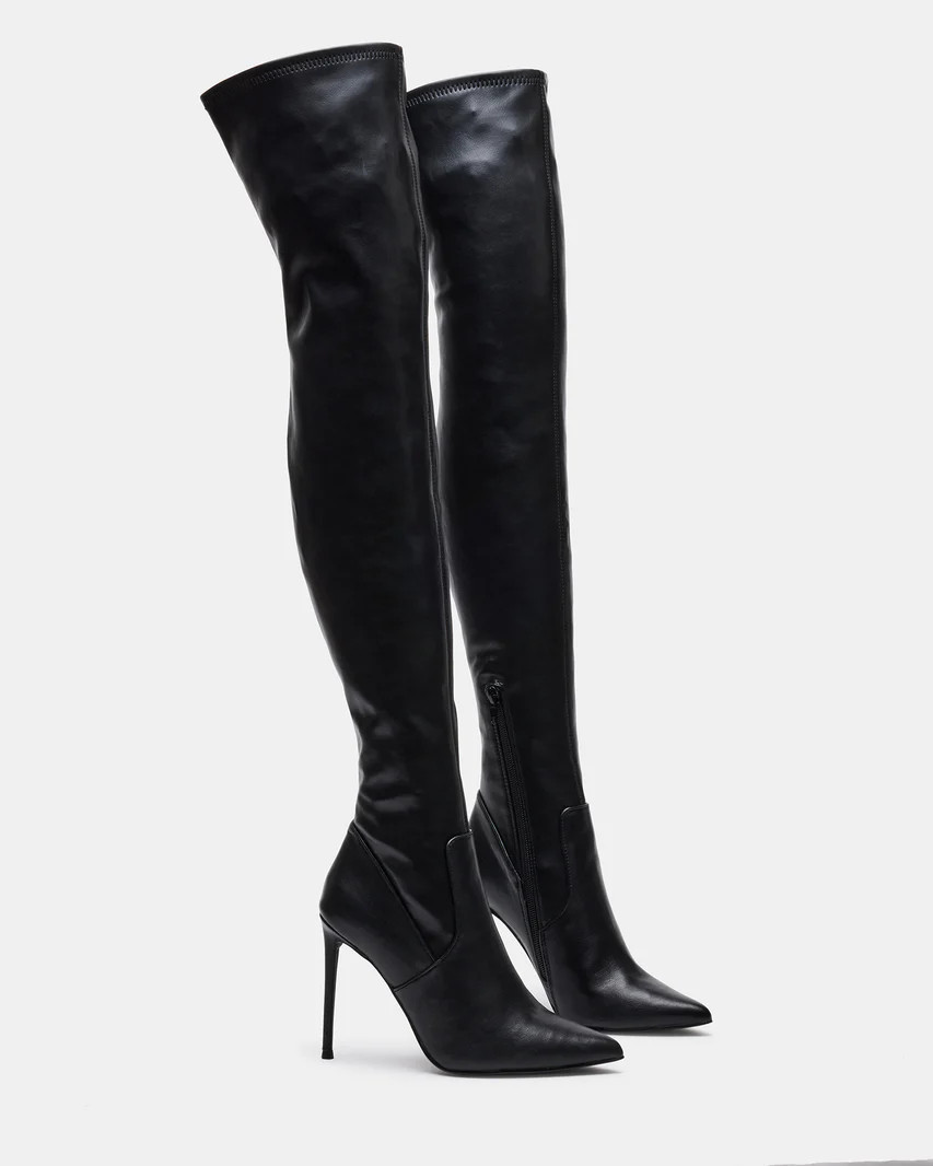VAVA Black Paris Over The Knee Stiletto Heel Boots | Women's Boots | Steve Madden (US)